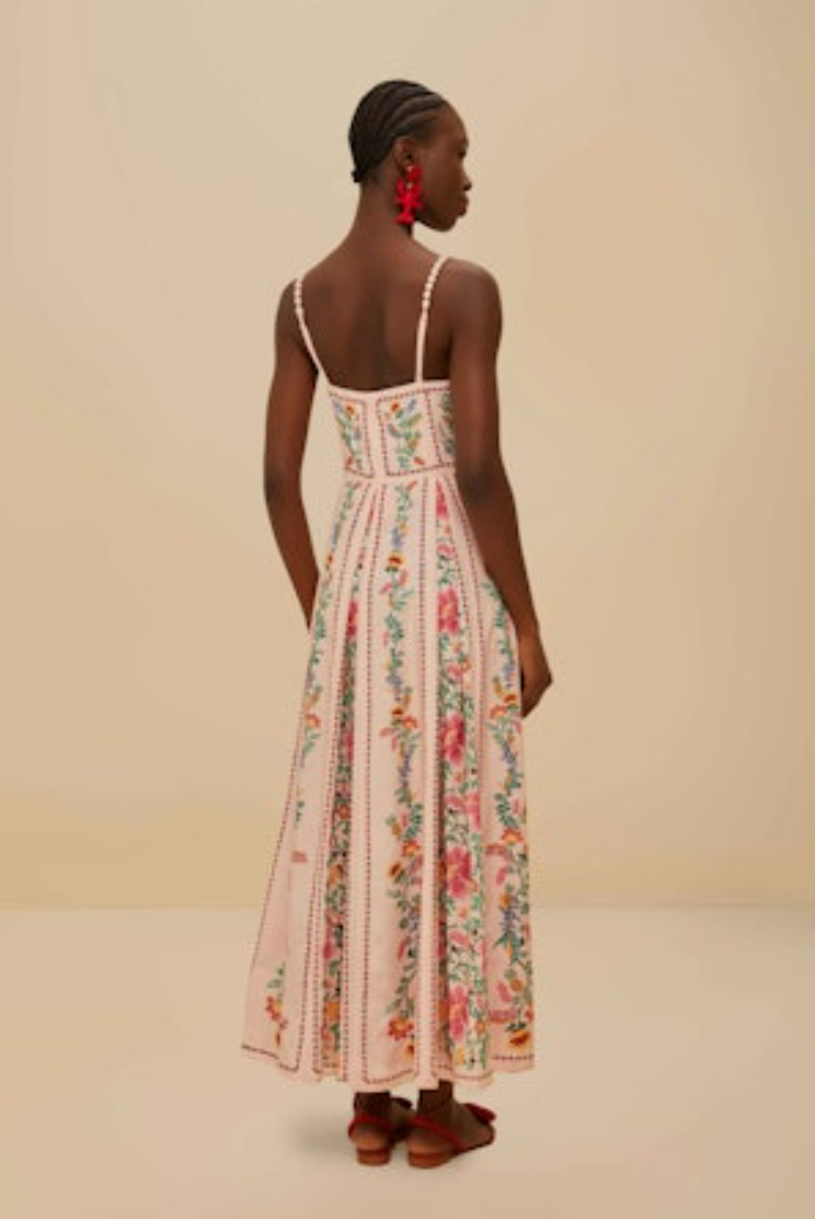 Delicate Forest Pink Maxi Dress-Massicos