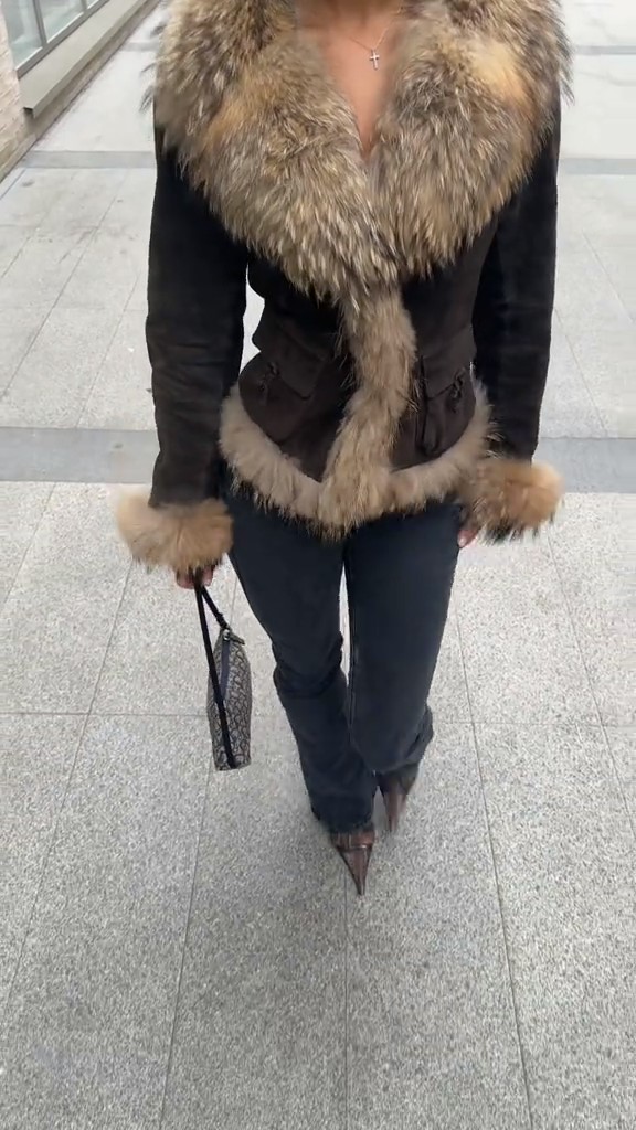 Brown Fur Collar Coat