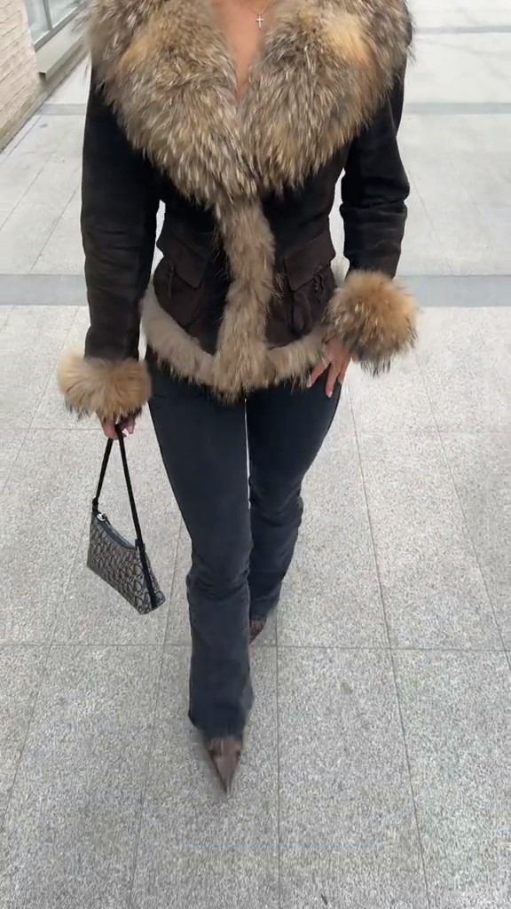 Brown Fur Collar Coat