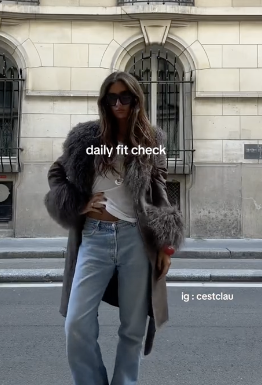 Oversized Fur Collar Sweater Coat