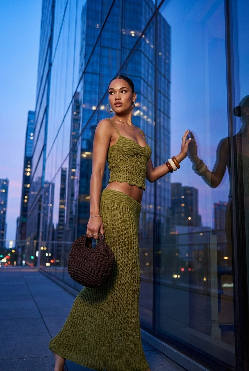 Olive Whisper Knit Set