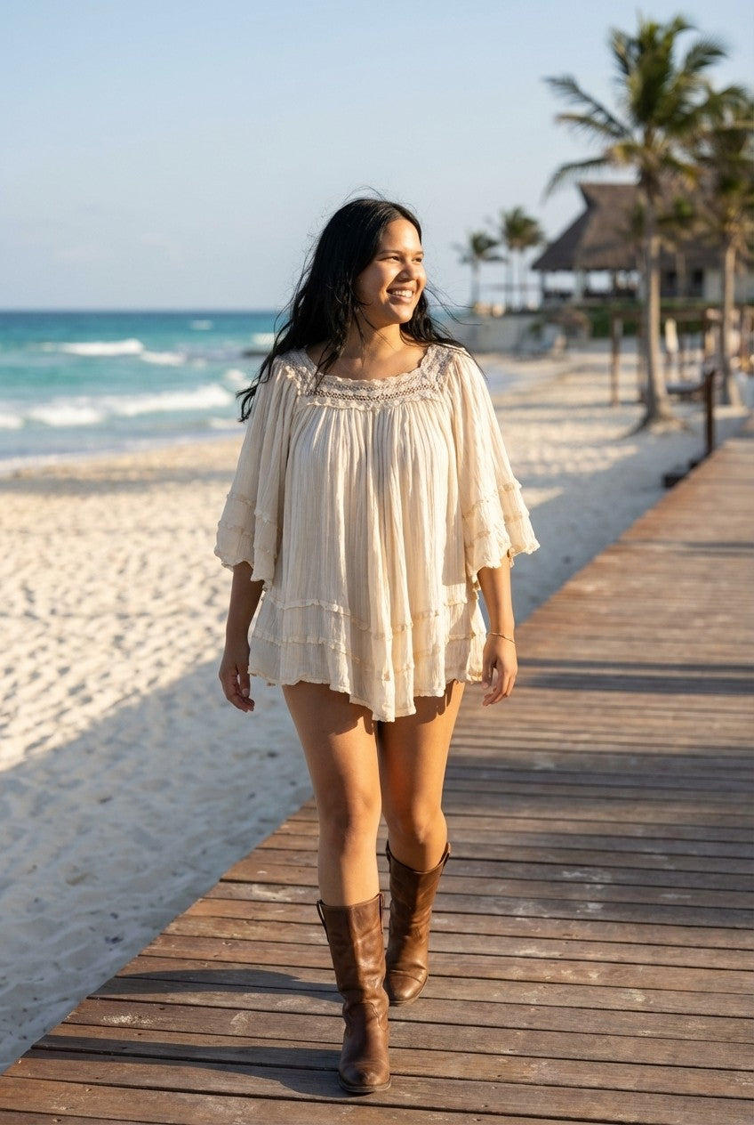 Ivory Whisper Tiered Dress