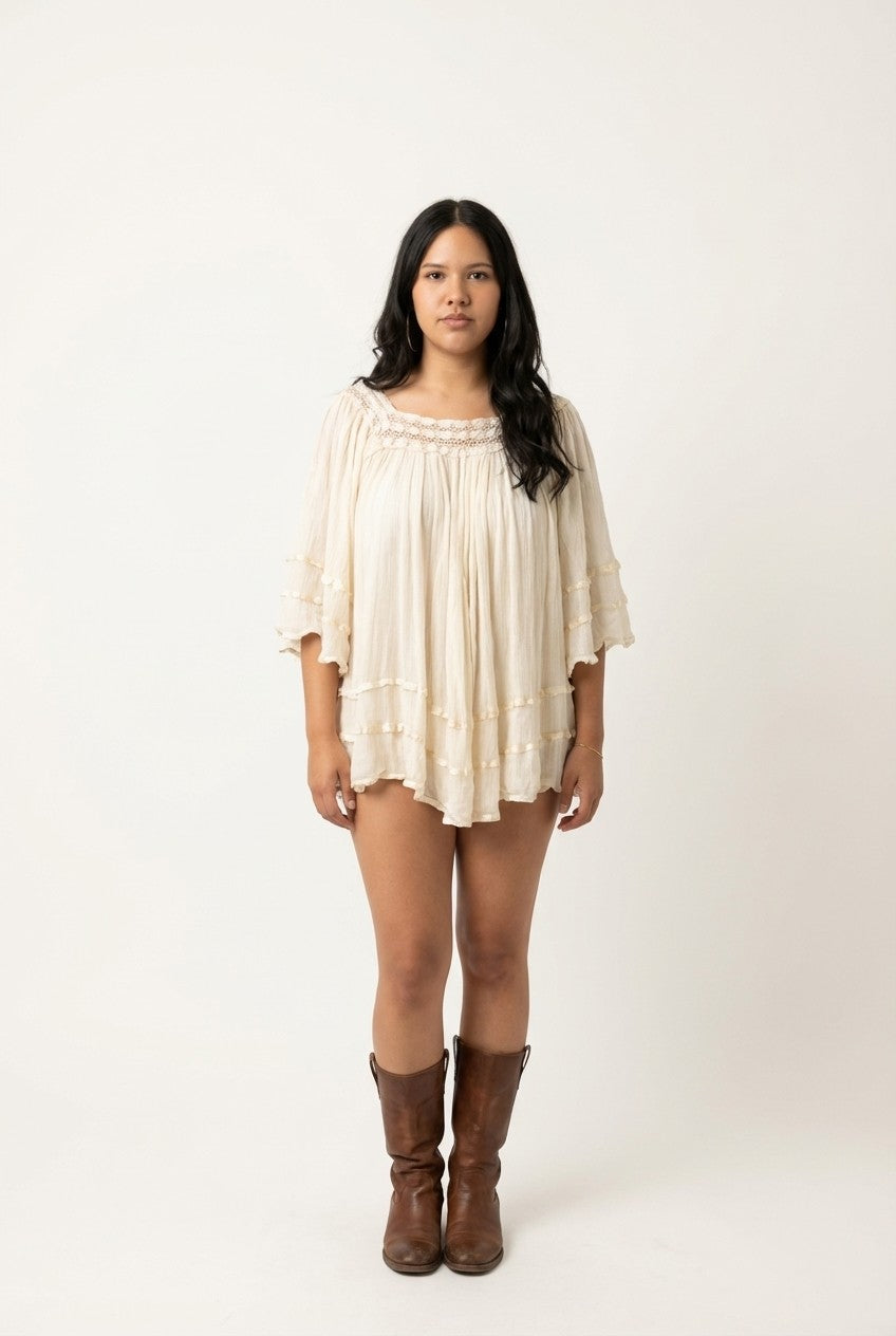 Ivory Whisper Tiered Dress