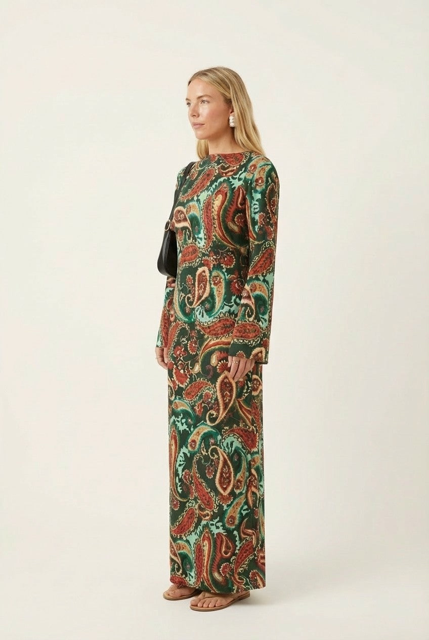 Emerald Paisley Reverie Dress