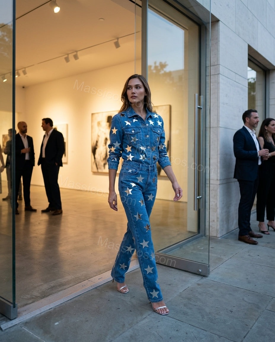 Blue Lustre Wedding Guest Embroidered Women's Boutique Style Blue Women's Boutique Style with Flowing silhouette and Textured texture, editorial ecommerce scene for Wedding Guest, a cafe plan, Fall current summer selling first with a light late-summer/pre by Massicos