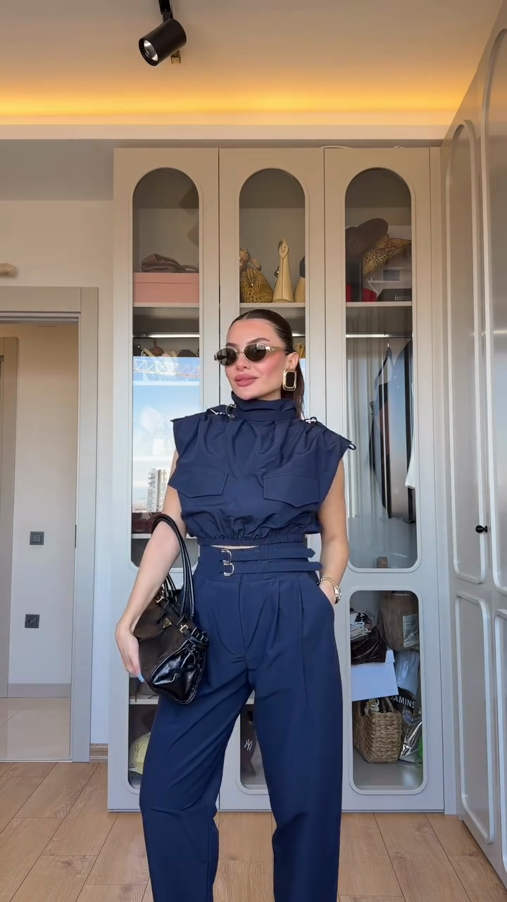 Vest-style casual two-piece set