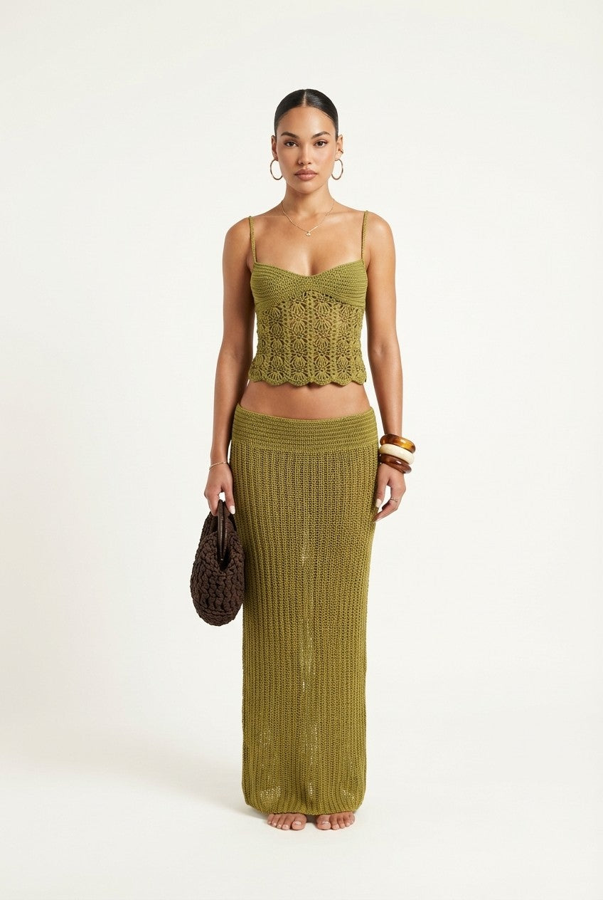 Olive Whisper Knit Set