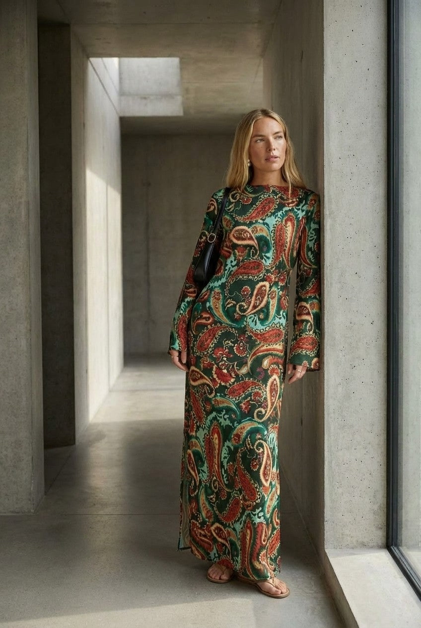 Emerald Paisley Reverie Dress