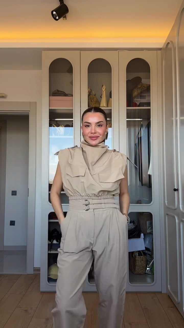 Vest-style casual two-piece set