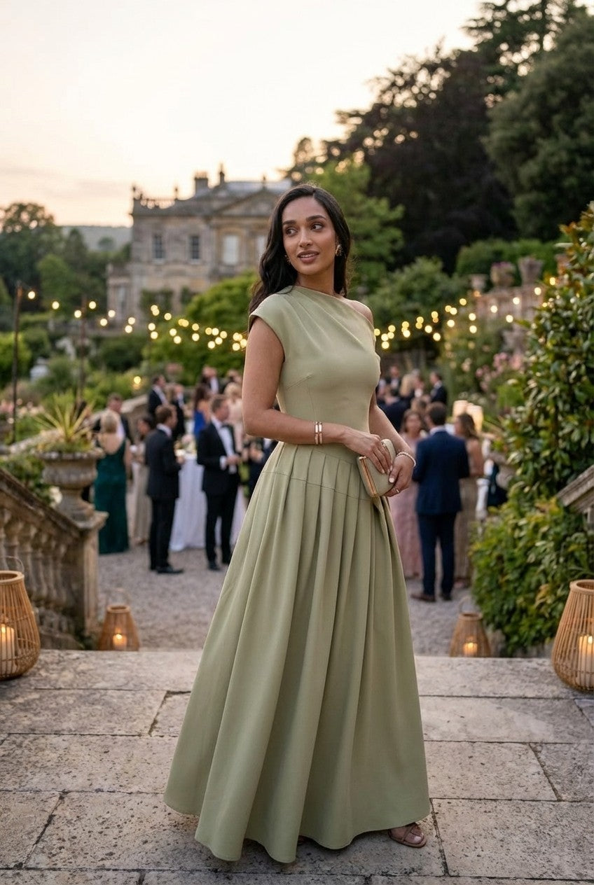 Sage Poise Evening Dress