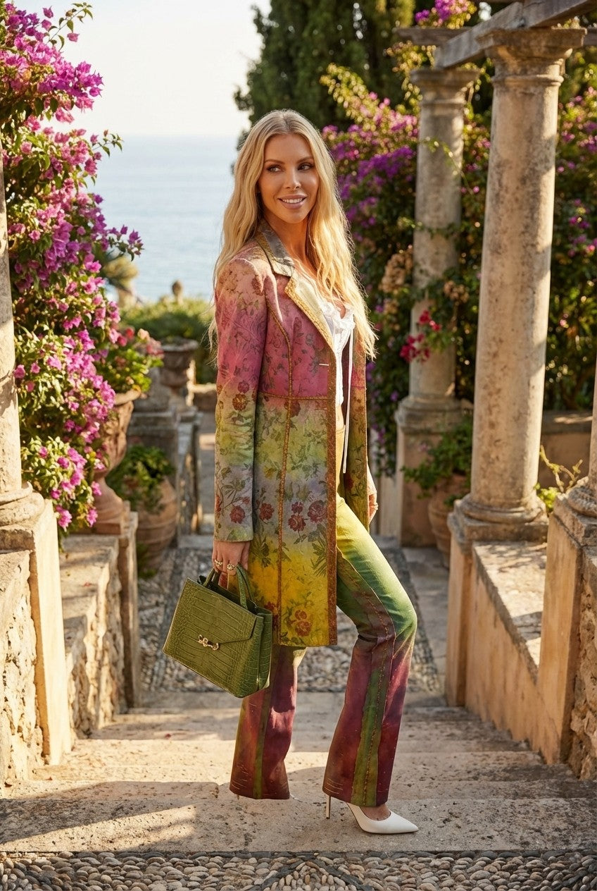 Verdant Muse Printed Tailored Set