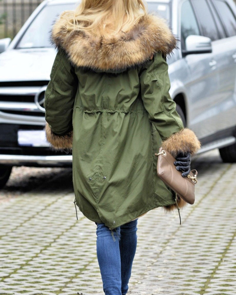 Trafni Womens Hooded Faux Fur Lined Warm Coats Parkas Anoraks Outwear Winter Long Jackets-Massicos