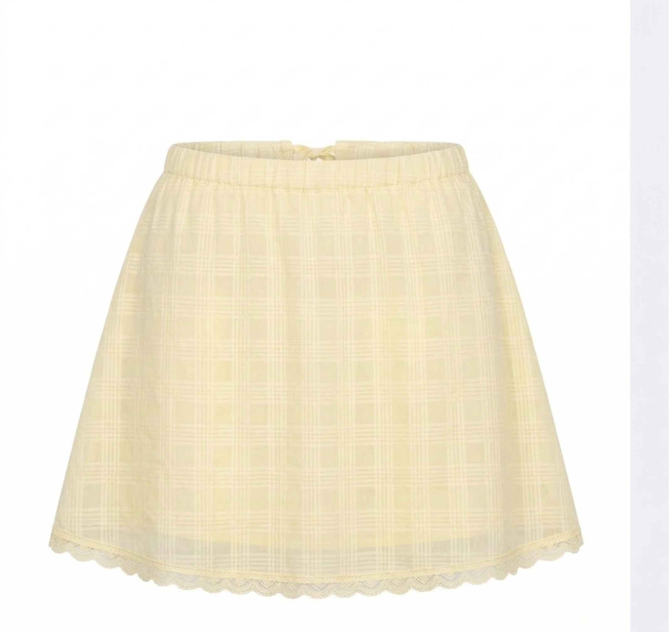 Lemon Lace Puff Sleeve Top & Mini Short Skirt Set