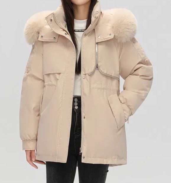Drawstring waist fur jacket-Massicos