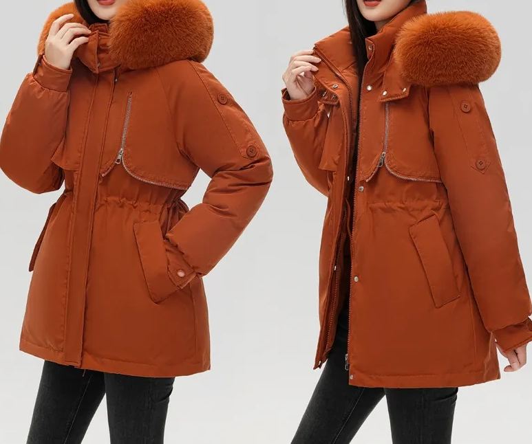 Drawstring waist fur jacket-Massicos