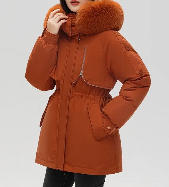 Drawstring waist fur jacket-Massicos