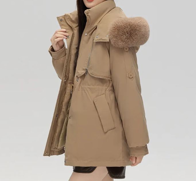 Drawstring waist fur jacket-Massicos