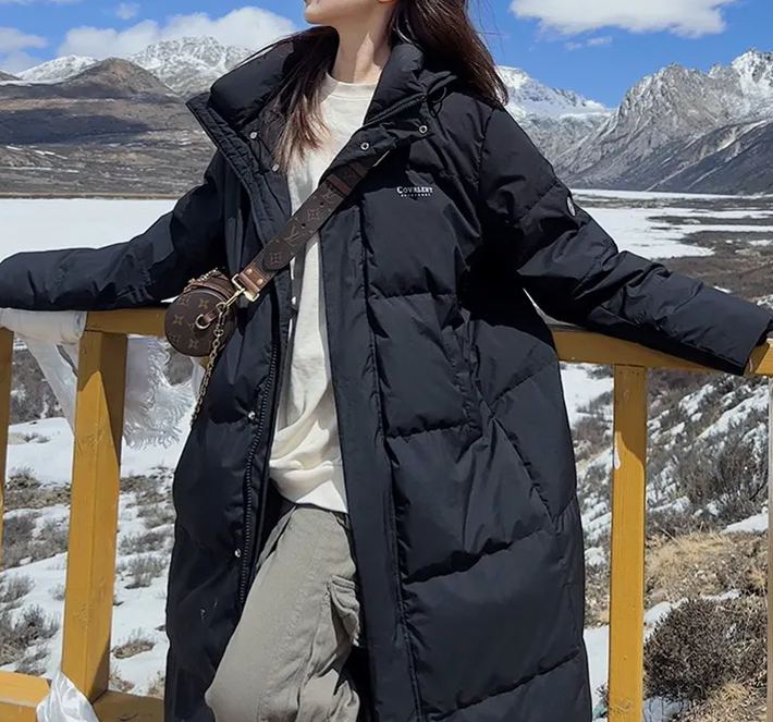 Designer down embroidered jacket