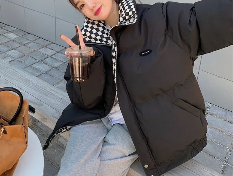 Designer down embroidered jacket