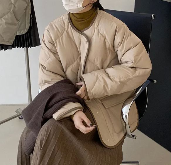 Designer down embroidered jacket