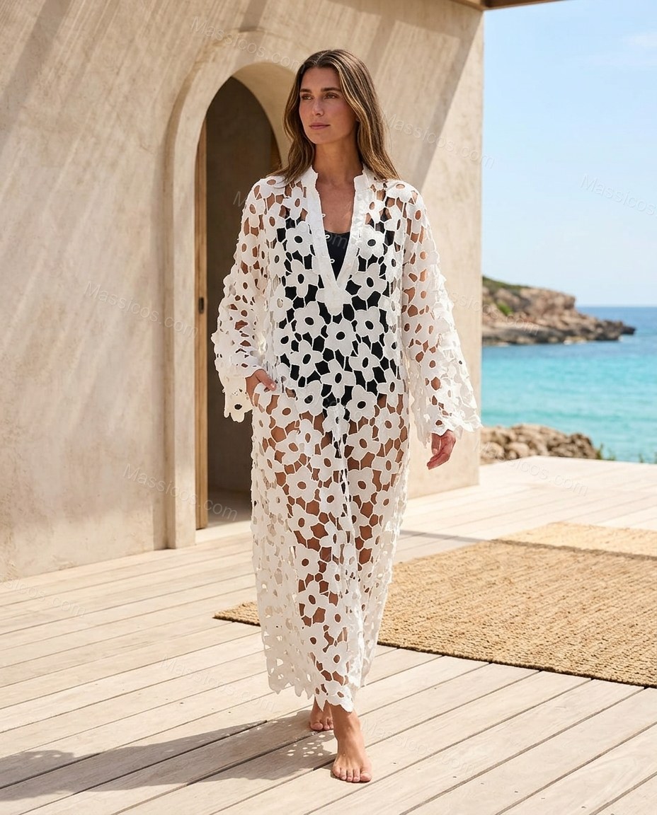 Ivory Poise Wedding Guest Eyelet Maxi Dress Ivory Maxi Dress with Relaxed Fit silhouette and Textured texture, side or back garment view for Wedding Guest, Weekend in The Hamptons, Summer current summer selling: vacation, resort dinner, wedding guest, fes by Massicos