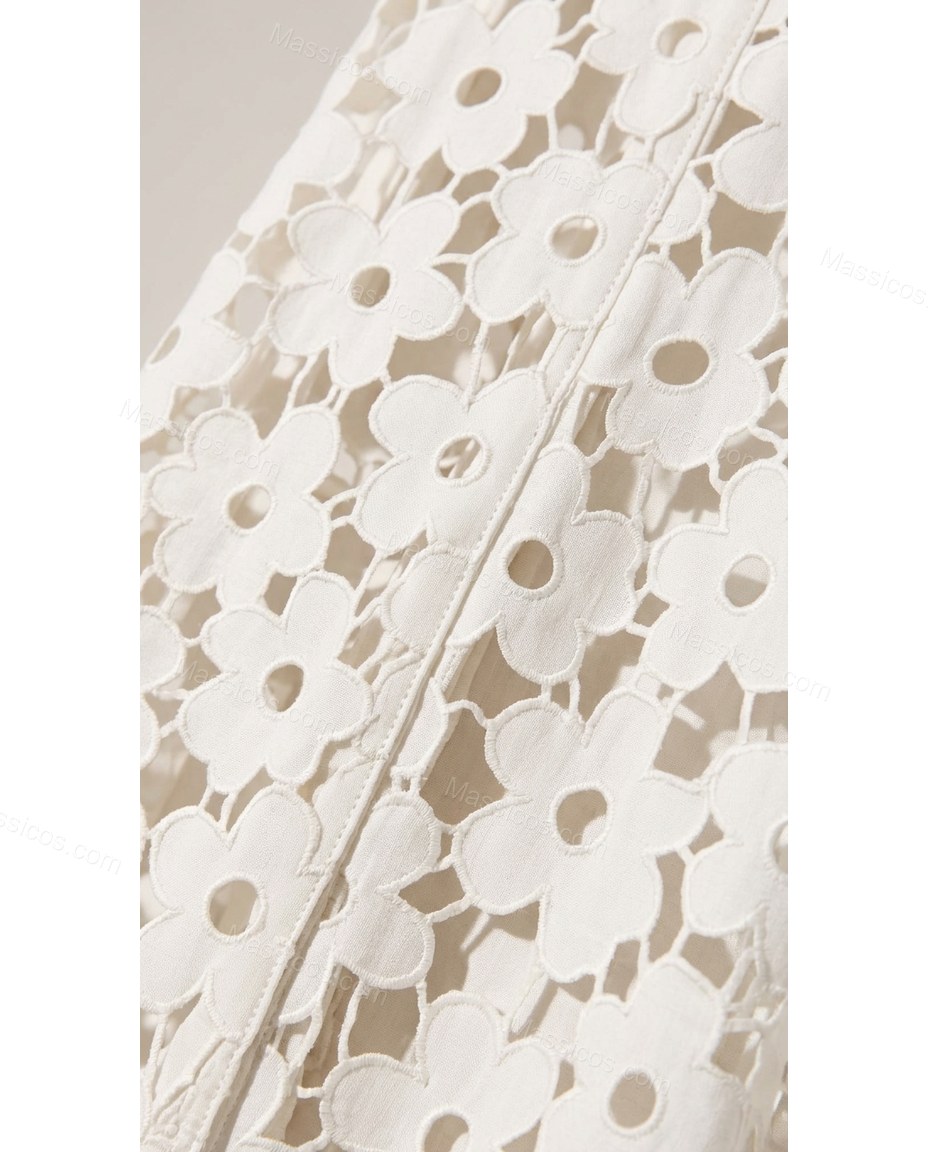 Ivory Poise Wedding Guest Eyelet Maxi Dress Ivory Maxi Dress with Relaxed Fit silhouette and Textured texture, additional styling view for Wedding Guest, Weekend in The Hamptons, Summer current summer selling: vacation, resort dinner, wedding guest, festi by Massicos
