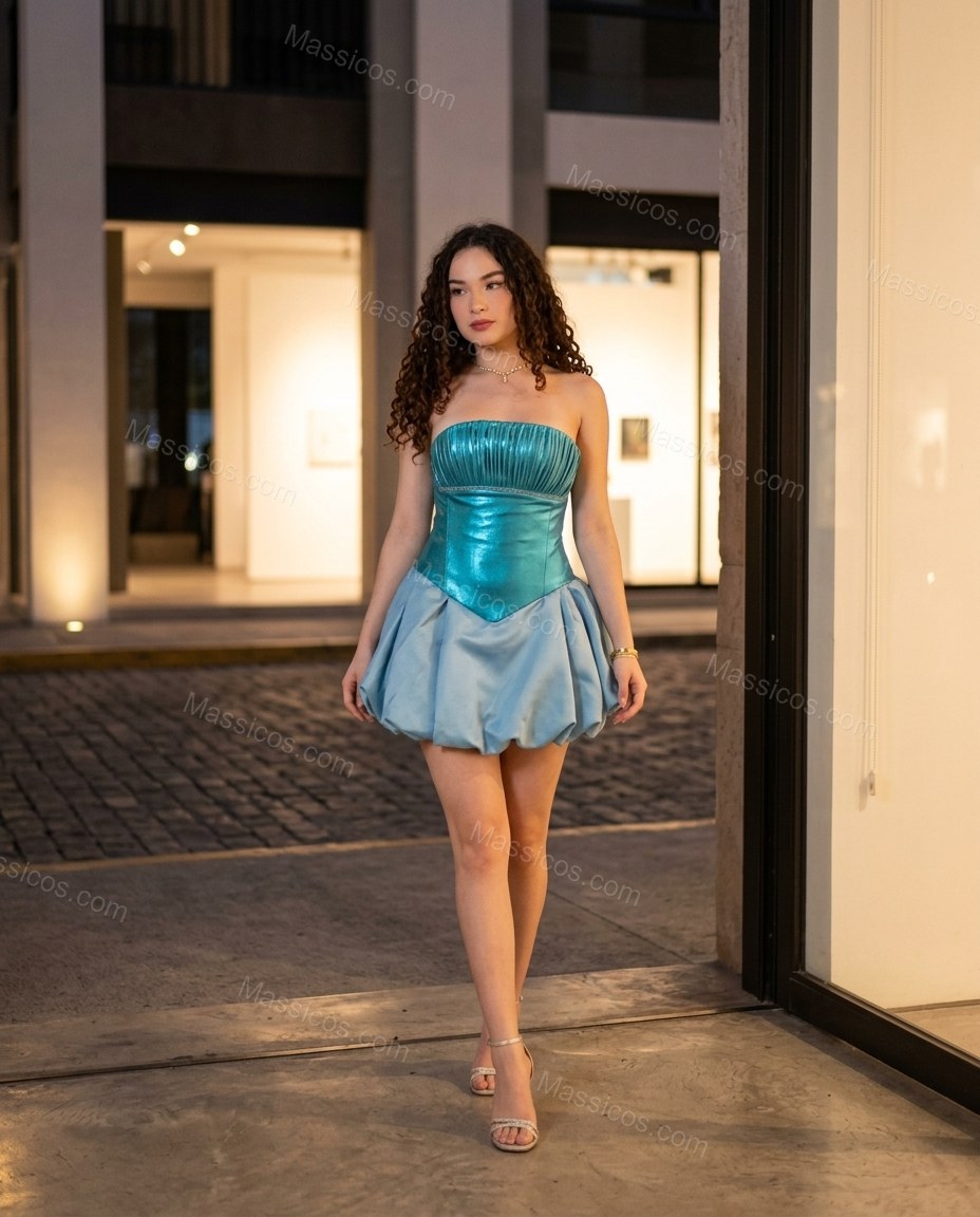 Teal After-Dark Lace Mini Dress Teal Mini Dress with Asymmetric silhouette and Satin texture, editorial ecommerce scene for Event Dressing, a polished weekend event, Fall late-summer dinners, city weekends, and early-fall plans, US East / Hamptons Elite by Massicos