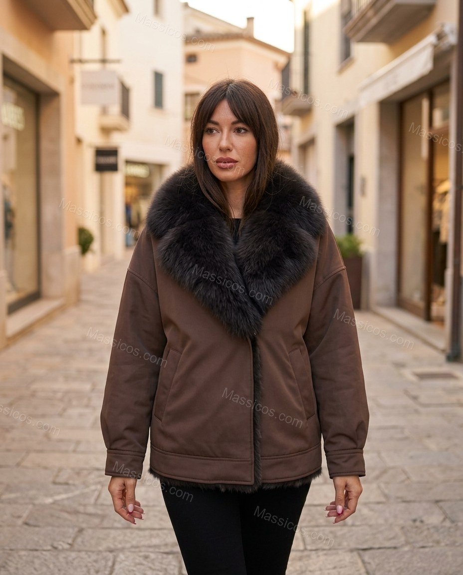 Muted Brown and Charcoal Jacket, alternate use-case lifestyle view, by Massicos
