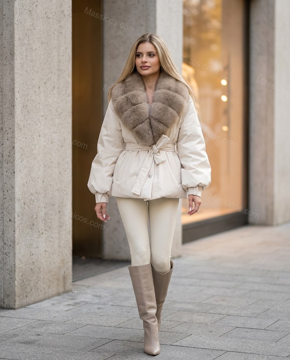 Cream Jacket, alternate use-case lifestyle view, by Massicos