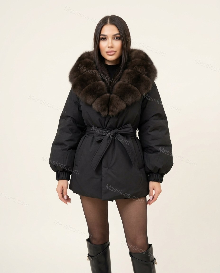 Black Coat, front studio view, by Massicos
