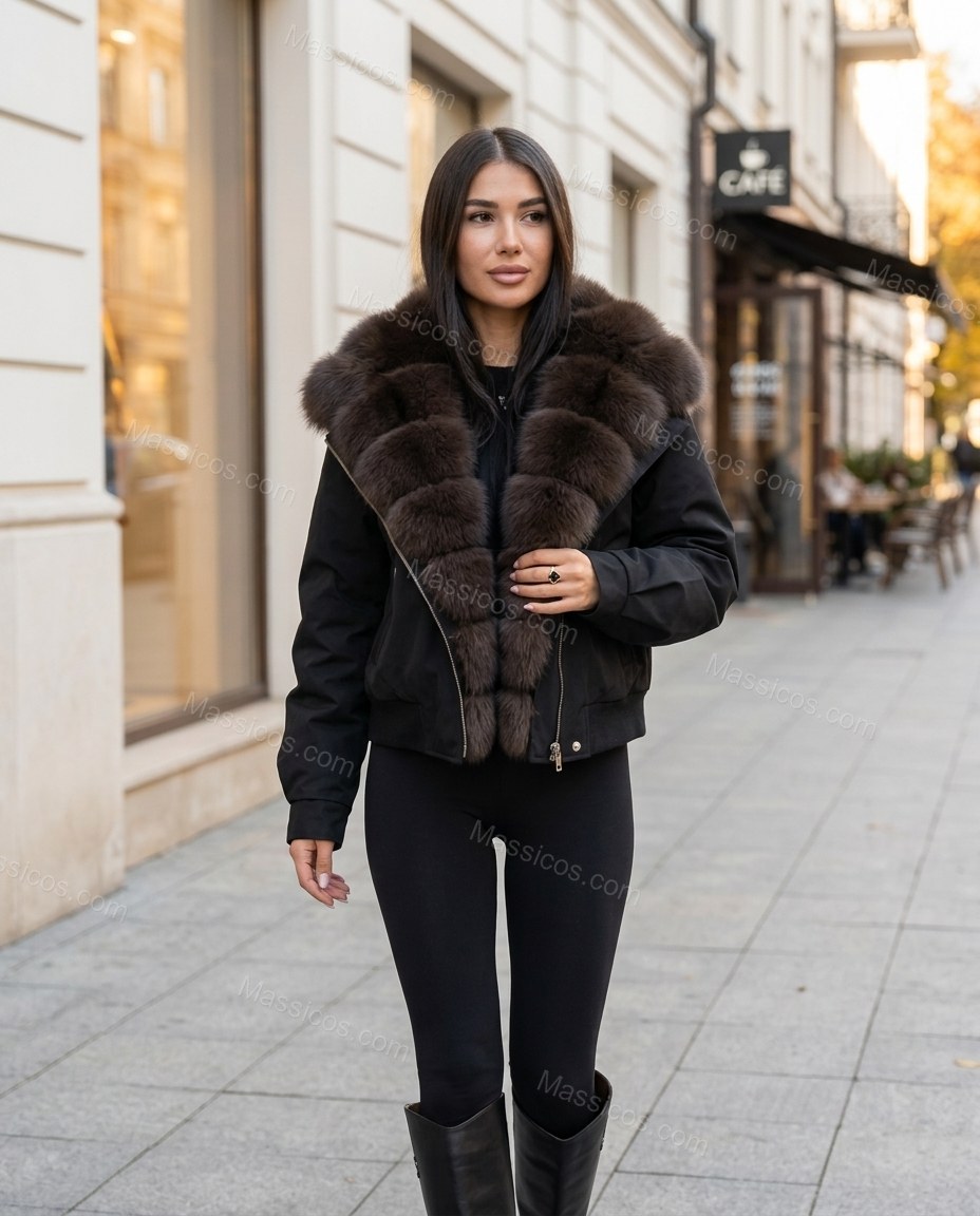 Black Jacket, movement and fit lifestyle view, by Massicos