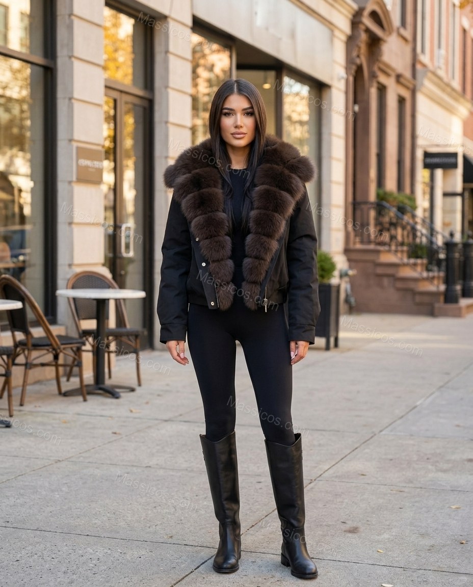 Black Jacket, three-quarter brand lifestyle view, by Massicos