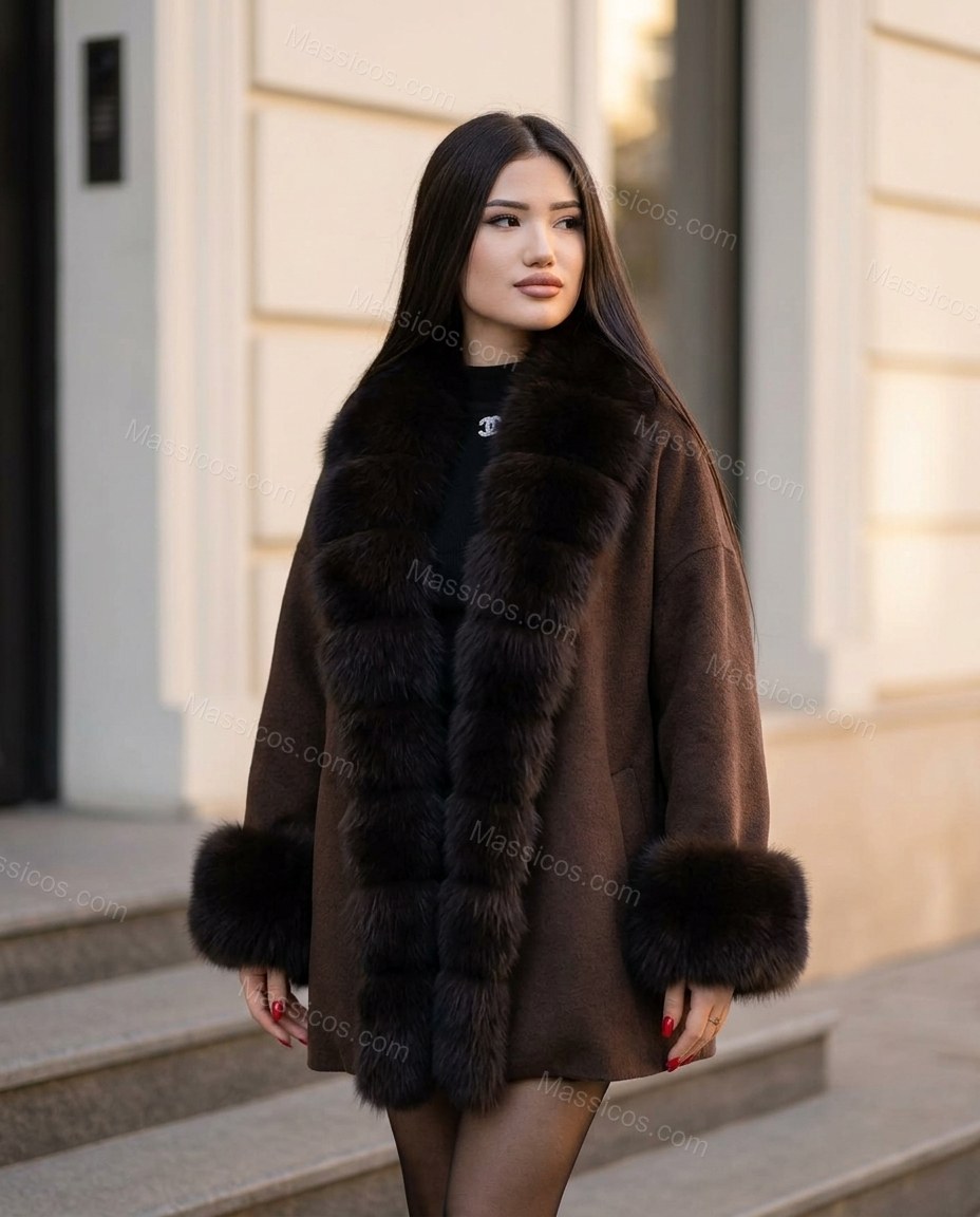 Brown Coat, alternate use-case lifestyle view, by Massicos