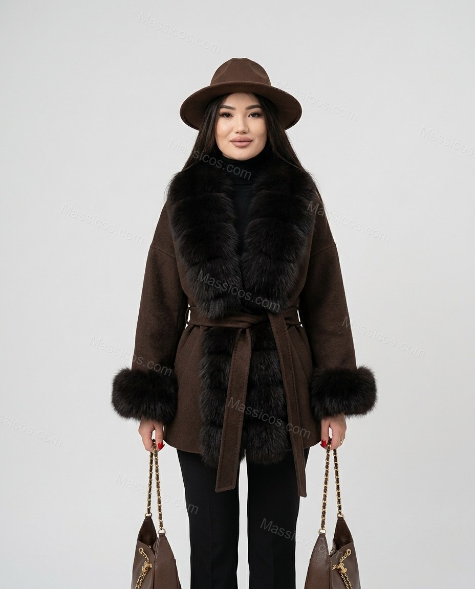 Brown Coat, front studio view, by Massicos