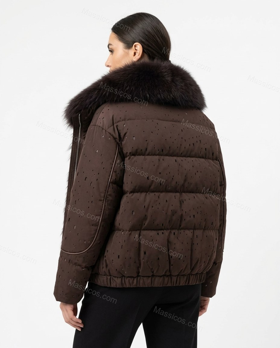 Brown Jacket, back studio view, by Massicos