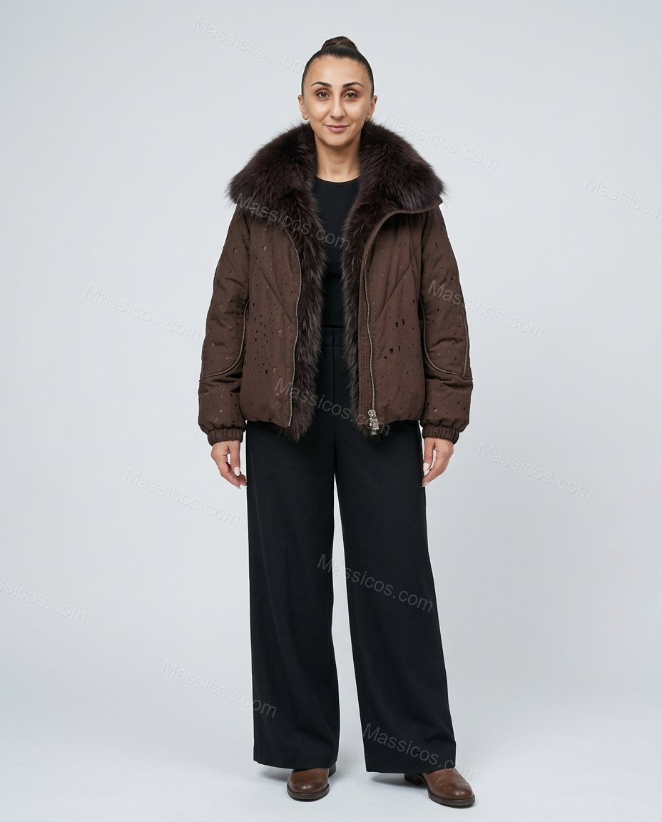 Brown Jacket, front studio view, by Massicos
