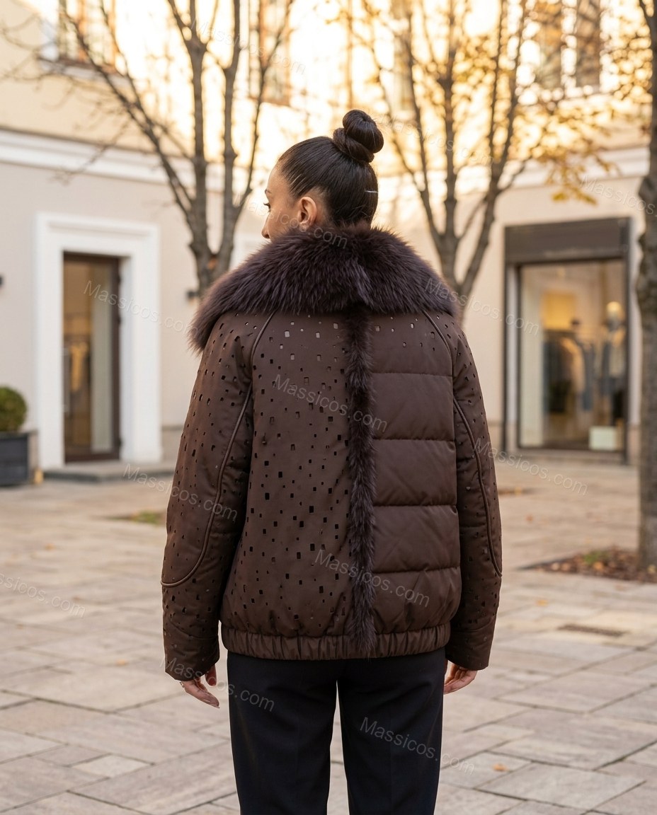 Brown Jacket, three-quarter brand lifestyle view, by Massicos