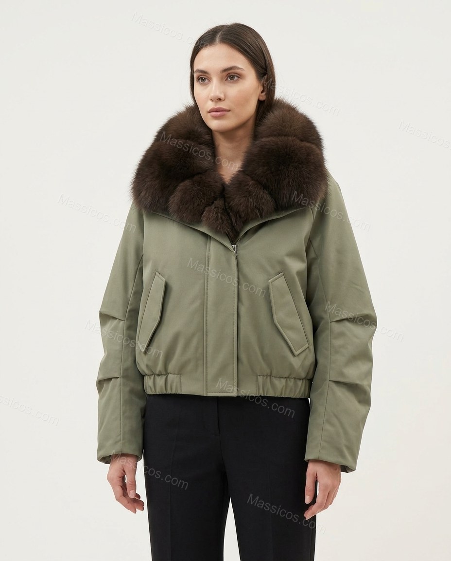 Sage Green Jacket, front studio view, by Massicos