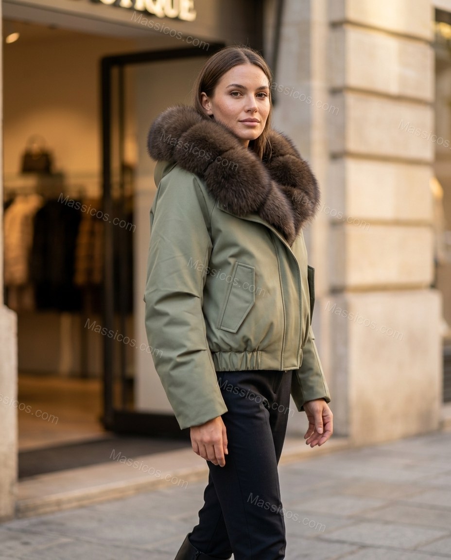 Sage Green Jacket, full-length hero view, by Massicos