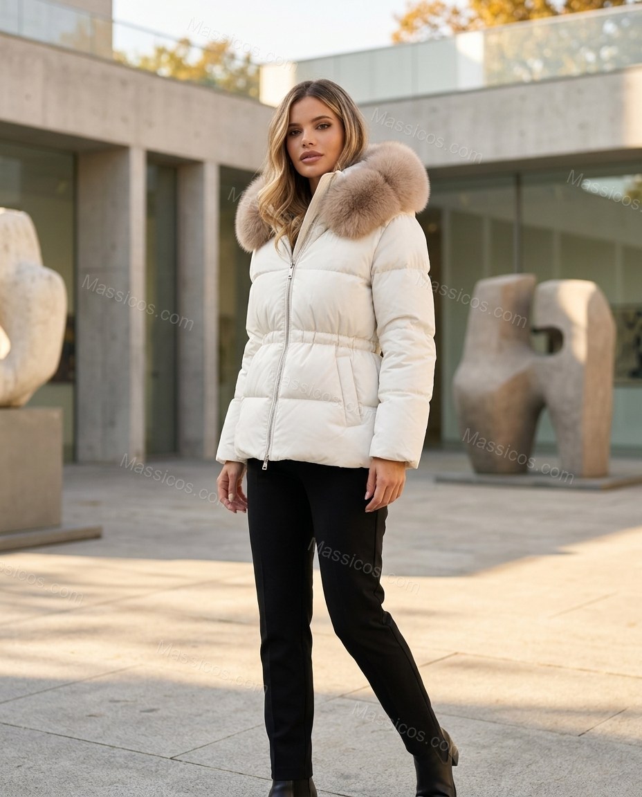 White Jacket, three-quarter brand lifestyle view, by Massicos