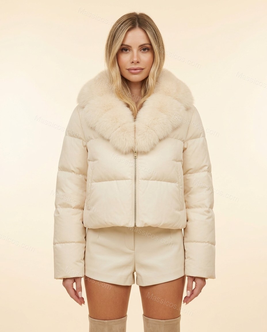 Cream Jacket, front studio view, by Massicos