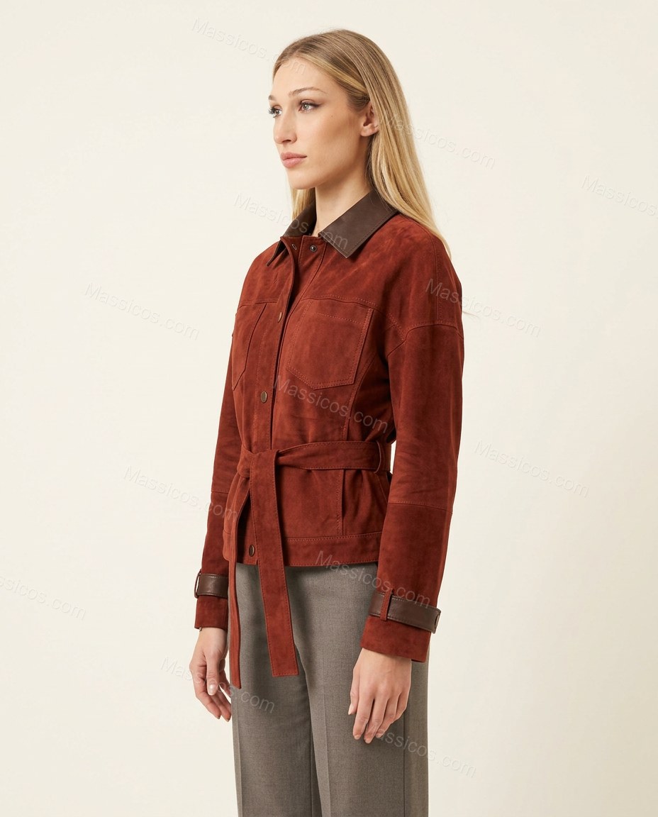 Rust Jacket, side and back studio view, by Massicos