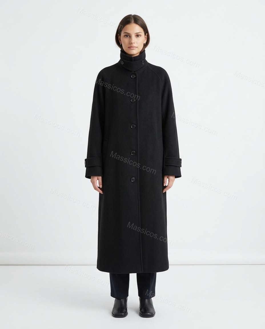 Black Coat, front studio view, by Massicos