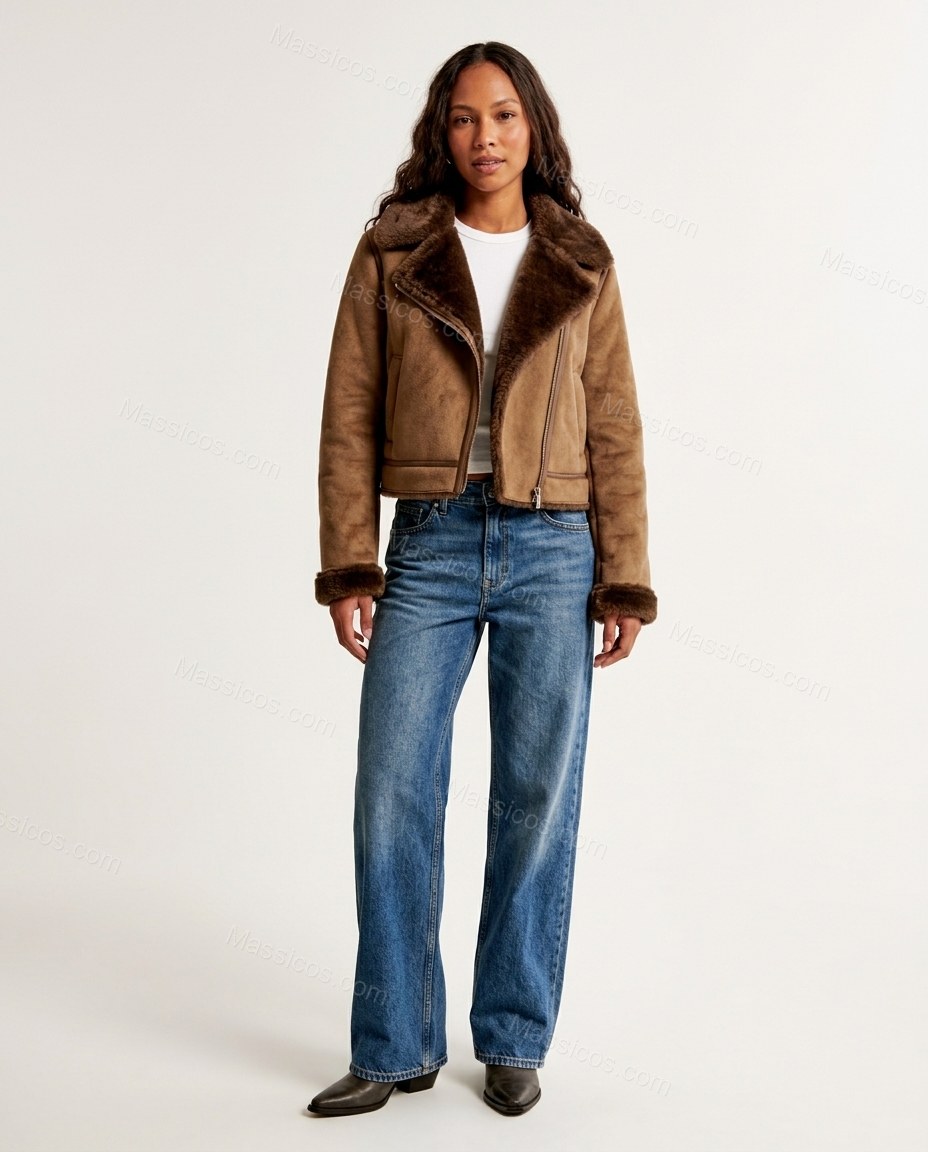 Warm Brown Jacket, front studio view, by Massicos