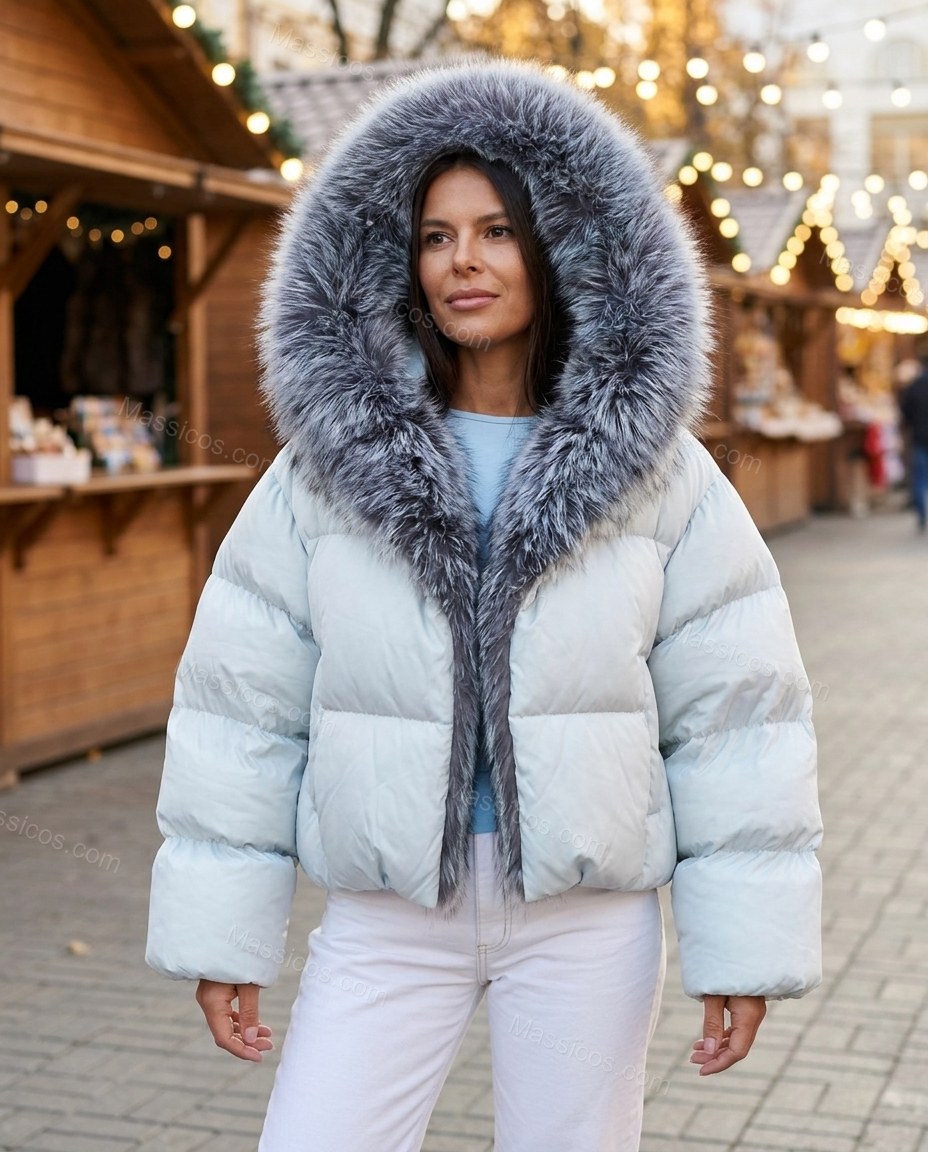 Icy Blue White Jacket, alternate use-case lifestyle view, by Massicos
