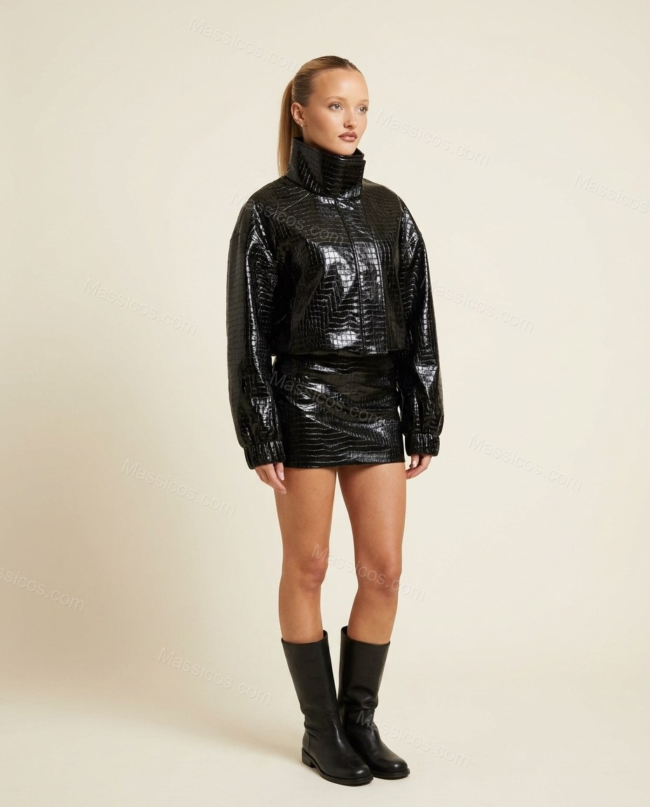 Black Jacket, full-length hero view, by Massicos