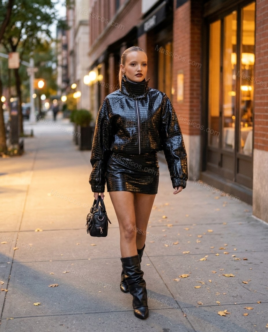 Black Jacket, movement and fit lifestyle view, by Massicos
