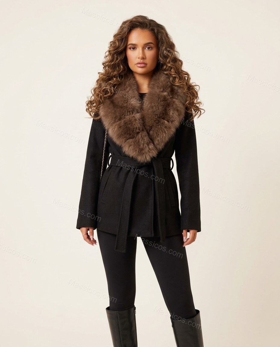 Black Coat, front studio view, by Massicos