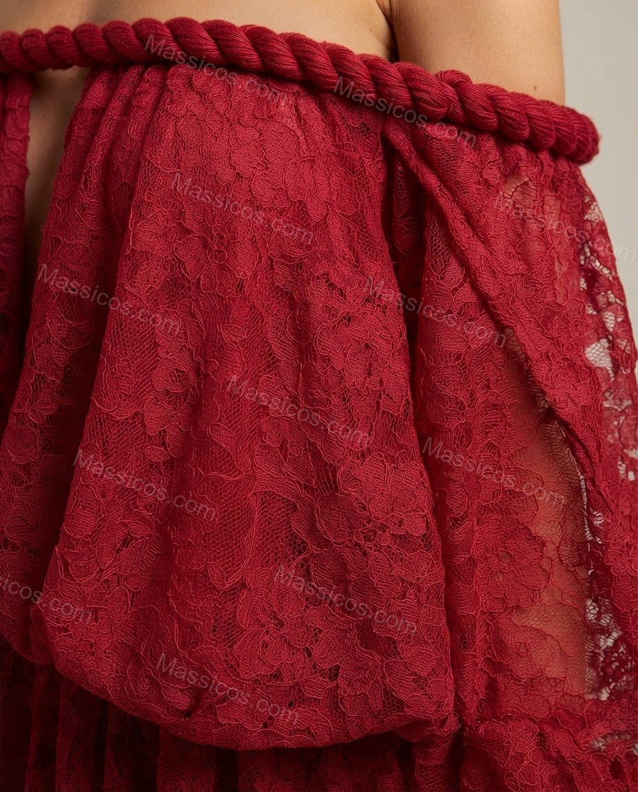 Red Poise Cocktail Hour Lace Maxi Dress by Massicos