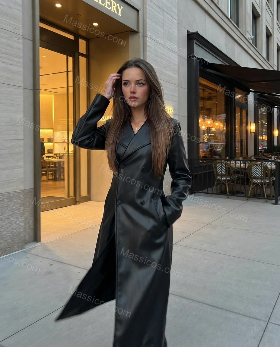 Black Poise City Layer V-Neck Coat by Massicos